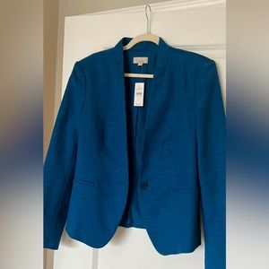 Ann Taylor LOFT blue textured blazer, NWT